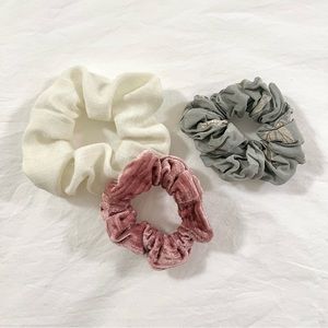Set of 3 vintage fabric Scrunchies